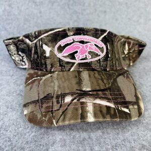 Duck Commander Pink Logo Realtree Camo Visor Hat OSFM Hook Loop Womens Outdoor